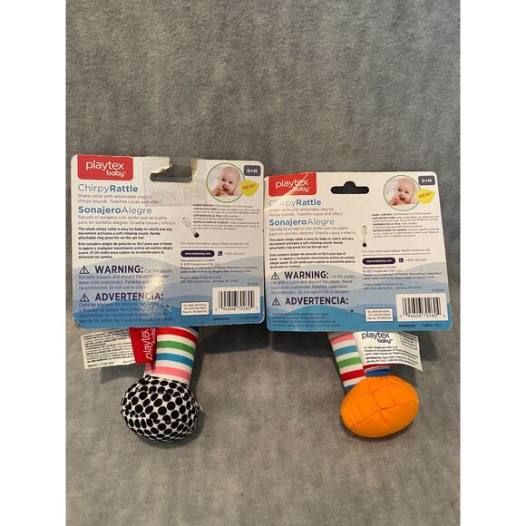 Playtex Baby Chirpy Rattler w/attachment ring Set of 2 Elephant and Horse NEW 0+ - Picture 6 of 6